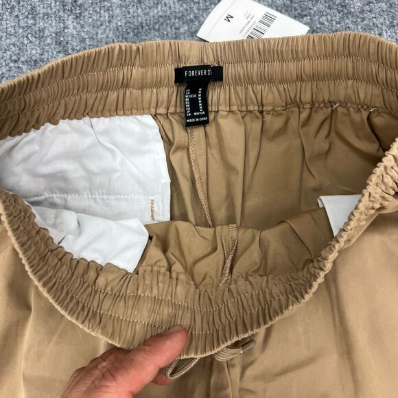 Forever 21 Jogger Womens M Medium Khaki Elastic Waist Drawstring High Rise *READ - Picture 5 of 15